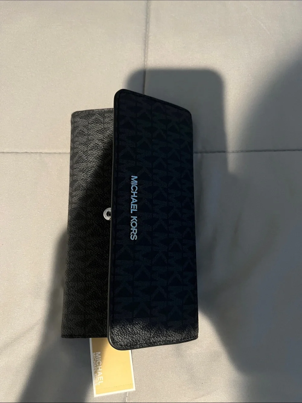 Michael Kors Black MK Monogram Foldover Wallet